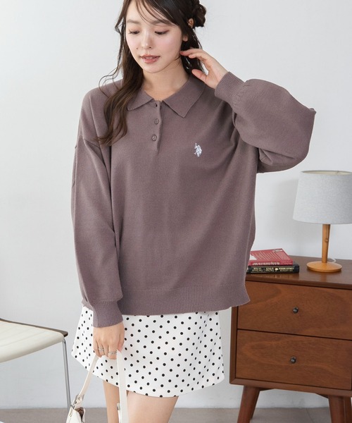 U.S. POLO ASSN.(ユーエスポロアッスン)の「∴WEGO/【26年秋冬新作】U.S.POLO ASSN.ジャガードポロニット(ニット/セーター・レディース・アイボリー/ネイビー/その他1/その他2/ブラウン・LARGE/MEDIUM)」の16枚目の写真
