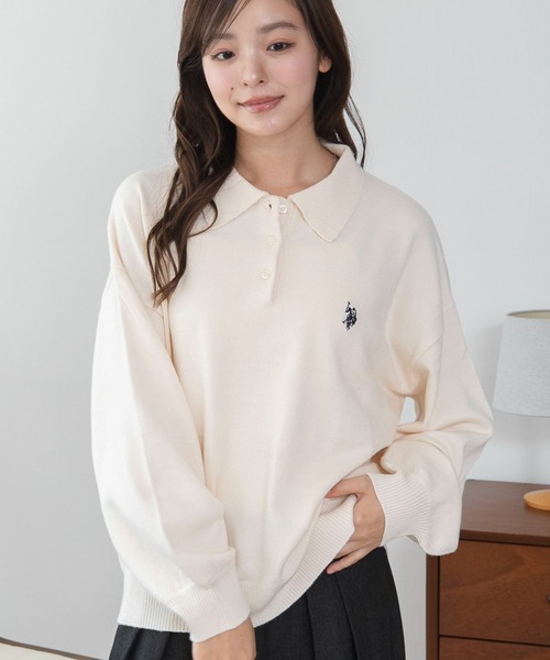 U.S. POLO ASSN.(ユーエスポロアッスン)の「∴WEGO/【26年秋冬新作】U.S.POLO ASSN.ジャガードポロニット(ニット/セーター・レディース・アイボリー/ネイビー/その他1/その他2/ブラウン・LARGE/MEDIUM)」の21枚目の写真