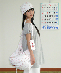 BETTY BOOP PATTERN STRING CROSS BAG WHITE