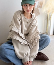 Java（ジャバ）の「《JaVaジャバコラボ》6色展開♪スウェット界の甘さ革命!!!着心地あったか!袖2段フリル裏起毛オーバーサイズスウェット（スウェット）」