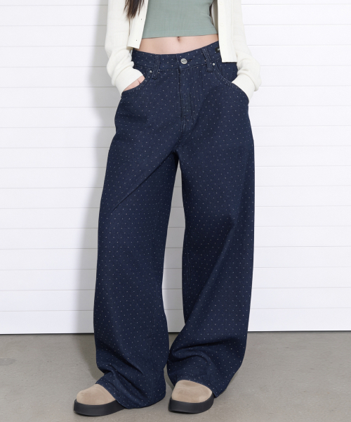ARTISTWEAR(アーティストウェア)の「ドットワイドデニムパンツ(デニムパンツ・レディース・その他・SMALL/MEDIUM/LARGE/X-LARGE/XX-LARGE/XXX-LARGE)」の2枚目の写真
