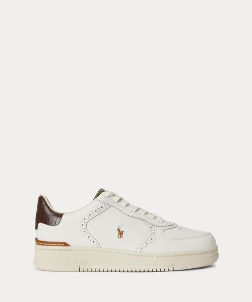 POLO RALPH LAUREN(ポロ ラルフ ローレン)の「マスターズ コート レザー ブローグ スニーカー(スニーカー・メンズ・ナチュラル・5D/4D/11D/10.5D/9.5D/9D/8.5D/8D/7.5D/7D/6D)」の1枚目の写真