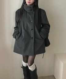 スタンドカラーシングルブレストジャケット
