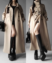 【 2color 】2WAYスタンドカラーオーバーロングトレンチコート / 2WAY stand collar over long trench coat