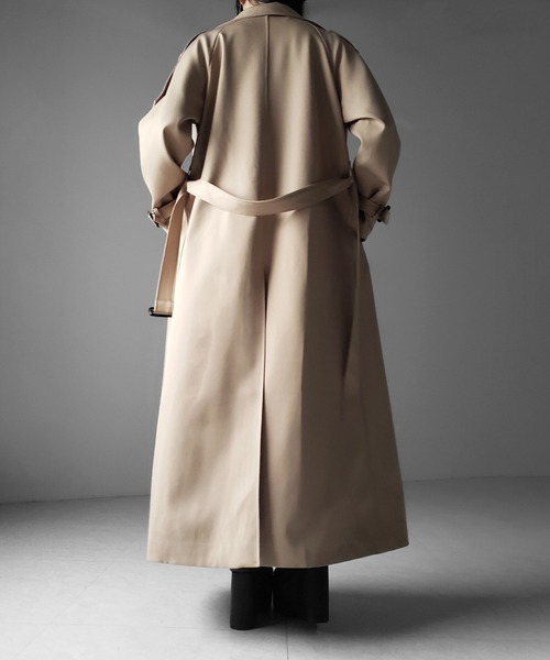 me+em select(ミームセレクト)の「【 2color 】2WAYスタンドカラーオーバーロングトレンチコート / 2WAY stand collar over long trench coat(トレンチコート・レディース・ブラック/ベージュ・FREE)」の20枚目の写真