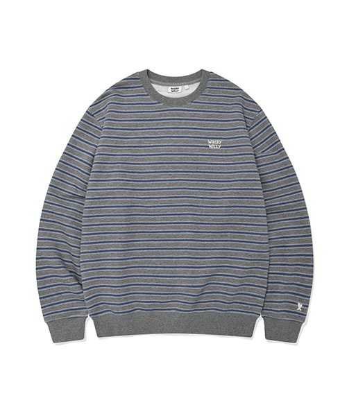 Wacky WiLLy(ワッキーウィリー)の「MULTI STRIPE SWEATSHIRT(スウェット・メンズ・ネイビー/グレー・SMALL/MEDIUM/LARGE/X-LARGE)」の3枚目の写真