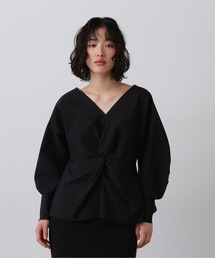 YLEVE / OMI BLEACHED COTTON TWILL TWIST BLOUSE