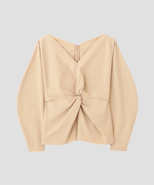 YLEVE(イレーヴ)の「YLEVE / OMI BLEACHED COTTON TWILL TWIST BLOUSE(シャツ/ブラウス・レディース・ベージュ/ブラック・0/1)」の7枚目の写真