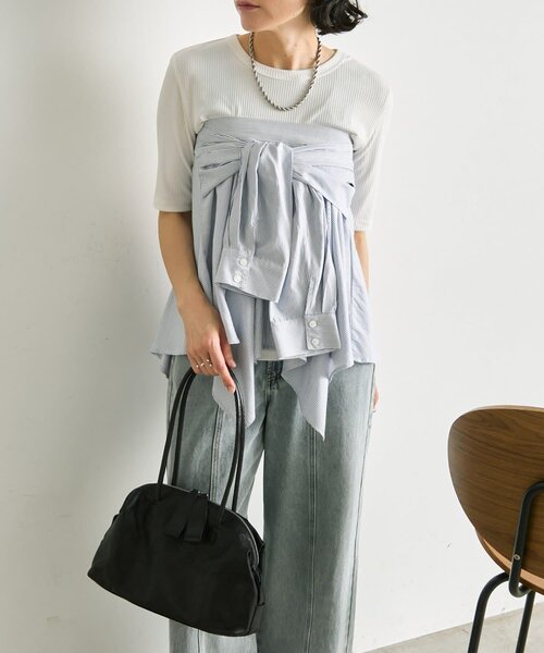 ear PAPILLONNER(イアパピヨネ)の「《本革/380g》ロングハンドルボストンバッグ(ボストンバッグ・レディース・ブラック・FREE)」の9枚目の写真