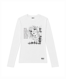 セミクロップド 20Hz 長袖Tシャツ [ホワイト]