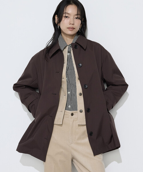 COMME CA Wardrobe（コムサワードローブ）の「3LAYERタフタ ステンカラーコート（ステンカラーコート・レディース・ネイビー/ダークブラウン/カーキ・FREE）」の2枚目の写真