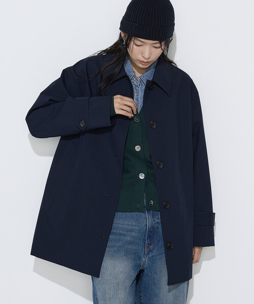 COMME CA Wardrobe（コムサワードローブ）の「3LAYERタフタ ステンカラーコート（ステンカラーコート・レディース・ネイビー/ダークブラウン/カーキ・FREE）」の3枚目の写真