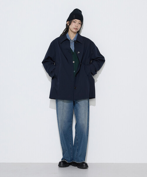 COMME CA Wardrobe（コムサワードローブ）の「3LAYERタフタ ステンカラーコート（ステンカラーコート・レディース・ネイビー/ダークブラウン/カーキ・FREE）」の4枚目の写真