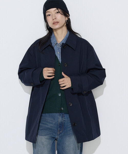 COMME CA Wardrobe（コムサワードローブ）の「3LAYERタフタ ステンカラーコート（ステンカラーコート・レディース・ネイビー/ダークブラウン/カーキ・FREE）」の6枚目の写真