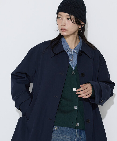 COMME CA Wardrobe（コムサワードローブ）の「3LAYERタフタ ステンカラーコート（ステンカラーコート・レディース・ネイビー/ダークブラウン/カーキ・FREE）」の7枚目の写真
