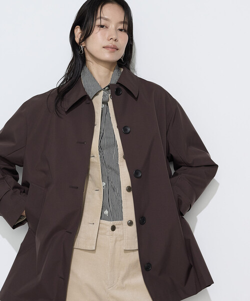 COMME CA Wardrobe（コムサワードローブ）の「3LAYERタフタ ステンカラーコート（ステンカラーコート・レディース・ネイビー/ダークブラウン/カーキ・FREE）」の13枚目の写真