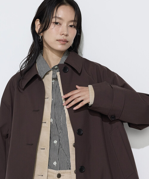 COMME CA Wardrobe（コムサワードローブ）の「3LAYERタフタ ステンカラーコート（ステンカラーコート・レディース・ネイビー/ダークブラウン/カーキ・FREE）」の14枚目の写真