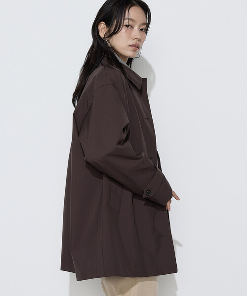 COMME CA Wardrobe（コムサワードローブ）の「3LAYERタフタ ステンカラーコート（ステンカラーコート・レディース・ネイビー/ダークブラウン/カーキ・FREE）」の16枚目の写真