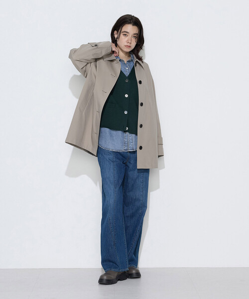COMME CA Wardrobe（コムサワードローブ）の「3LAYERタフタ ステンカラーコート（ステンカラーコート・レディース・ネイビー/ダークブラウン/カーキ・FREE）」の19枚目の写真