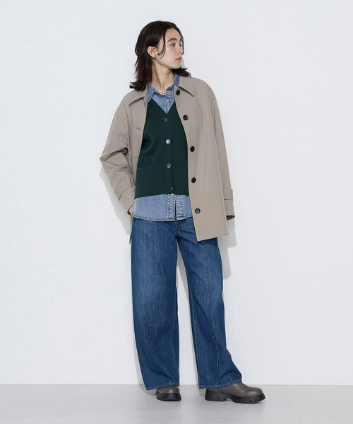 COMME CA Wardrobe（コムサワードローブ）の「3LAYERタフタ ステンカラーコート（ステンカラーコート・レディース・ネイビー/ダークブラウン/カーキ・FREE）」の20枚目の写真