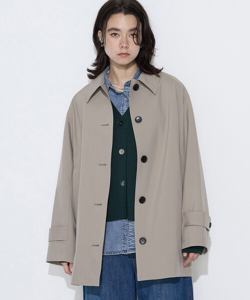 COMME CA Wardrobe（コムサワードローブ）の「3LAYERタフタ ステンカラーコート（ステンカラーコート・レディース・ネイビー/ダークブラウン/カーキ・FREE）」の21枚目の写真