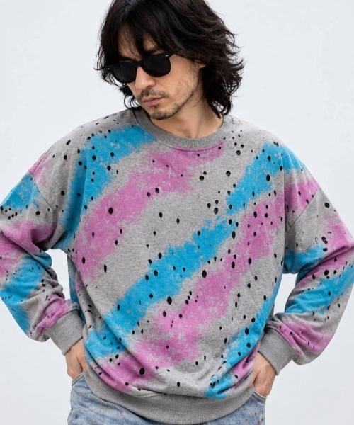 KAMINARI_TOKIO(カミナリトキオ)の「ペイントグラフィック ダメージスウェットプルオーバー(スウェット・レディース・ブラウン/グレー・FREE)」の11枚目の写真