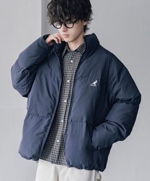 KANGOL（カンゴール）の「KANGOL カンゴール 別注コラボ オーバーサイズワンポイントロゴ刺繍スタンドネックファイバーダウン中綿ジャケット（ダウンジャケット/コート）」