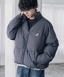 KANGOL（カンゴール）の「KANGOL カンゴール 別注コラボ オーバーサイズワンポイントロゴ刺繍スタンドネックファイバーダウン中綿ジャケット（ダウンジャケット/コート）」