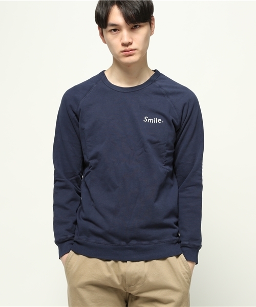 Quality Peoples(クオリティピープルズ)の「Quality Peoples / Smile プリントスウェット(スウェット・メンズ・ネイビー/その他・MEDIUM/SMALL)」の1枚目の写真