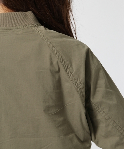 GLOBAL WORK(グローバルワーク)の「MA-1 7分袖/716211(MA-1・レディース・カーキ/ネイビー・LARGE/MEDIUM)」の4枚目の写真