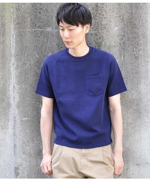 ADAM ET ROPE'(アダムエロペ)の「【Wild Life Tailor】 クールギアヘビーニットTシャツ(Tシャツ/カットソー・メンズ・ホワイト/ネイビー/ブルー・LARGE/MEDIUM)」の11枚目の写真