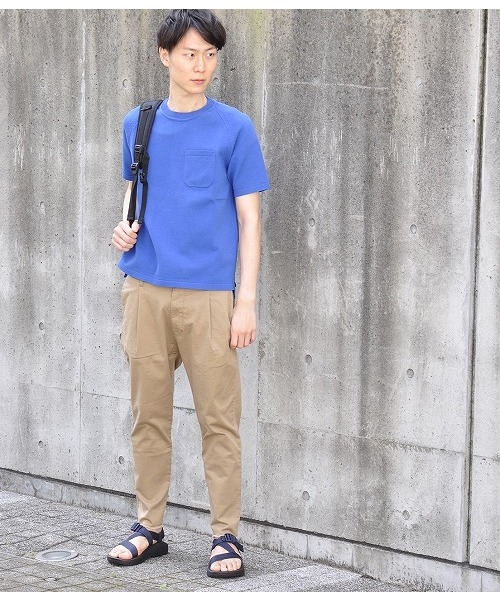 ADAM ET ROPE'(アダムエロペ)の「【Wild Life Tailor】 クールギアヘビーニットTシャツ(Tシャツ/カットソー・メンズ・ホワイト/ネイビー/ブルー・LARGE/MEDIUM)」の12枚目の写真