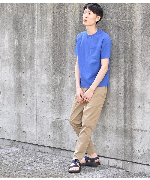 ADAM ET ROPE'(アダムエロペ)の「【Wild Life Tailor】 クールギアヘビーニットTシャツ(Tシャツ/カットソー・メンズ・ホワイト/ネイビー/ブルー・LARGE/MEDIUM)」の13枚目の写真