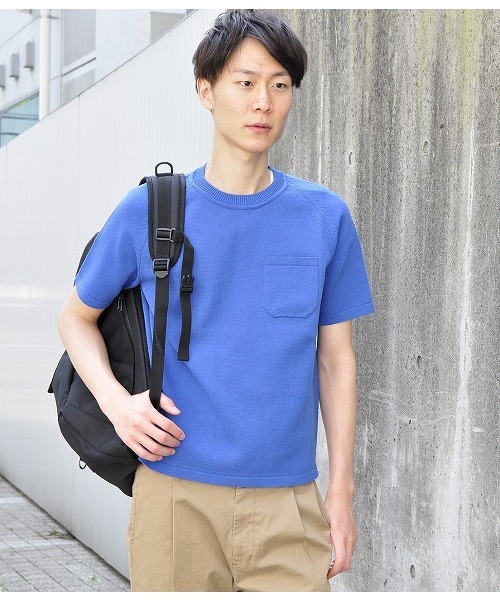 ADAM ET ROPE'(アダムエロペ)の「【Wild Life Tailor】 クールギアヘビーニットTシャツ(Tシャツ/カットソー・メンズ・ホワイト/ネイビー/ブルー・LARGE/MEDIUM)」の14枚目の写真