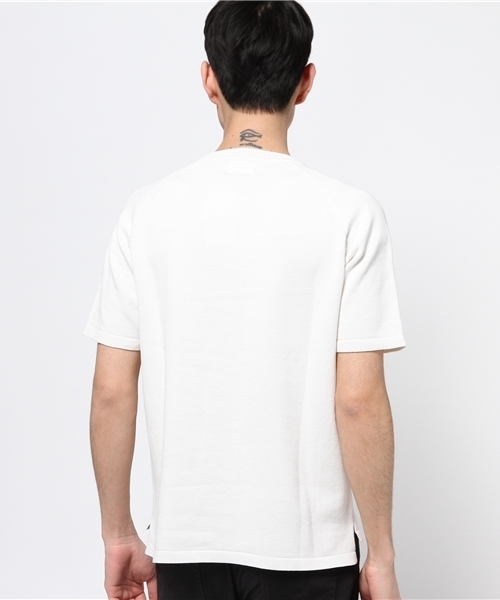 ADAM ET ROPE'(アダムエロペ)の「【Wild Life Tailor】 クールギアヘビーニットTシャツ(Tシャツ/カットソー・メンズ・ホワイト/ネイビー/ブルー・LARGE/MEDIUM)」の5枚目の写真