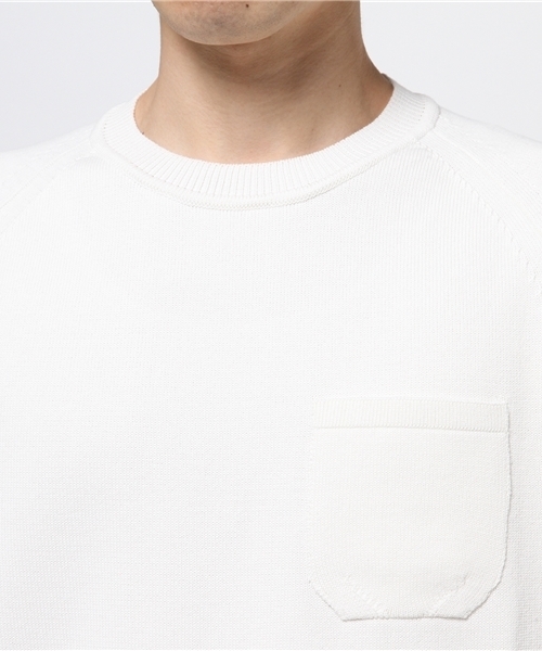 ADAM ET ROPE'(アダムエロペ)の「【Wild Life Tailor】 クールギアヘビーニットTシャツ(Tシャツ/カットソー・メンズ・ホワイト/ネイビー/ブルー・LARGE/MEDIUM)」の6枚目の写真