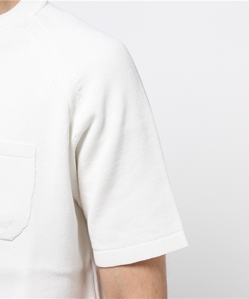ADAM ET ROPE'(アダムエロペ)の「【Wild Life Tailor】 クールギアヘビーニットTシャツ(Tシャツ/カットソー・メンズ・ホワイト/ネイビー/ブルー・LARGE/MEDIUM)」の7枚目の写真