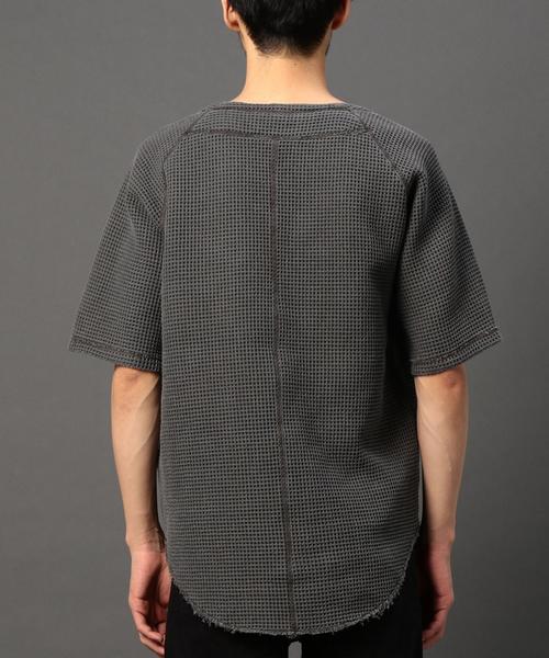 MONKEY TIME（モンキータイム）の「＜monkey time＞ ピグメントバイオ  ハーフスリーブ  ワッフル プルオーバー◆（Tシャツ/カットソー・メンズ・オリーブ/グレー・LARGE/MEDIUM/SMALL/X-LARGE）」の3枚目の写真