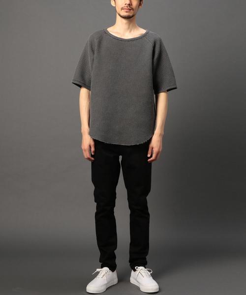 MONKEY TIME（モンキータイム）の「＜monkey time＞ ピグメントバイオ  ハーフスリーブ  ワッフル プルオーバー◆（Tシャツ/カットソー・メンズ・オリーブ/グレー・LARGE/MEDIUM/SMALL/X-LARGE）」の5枚目の写真