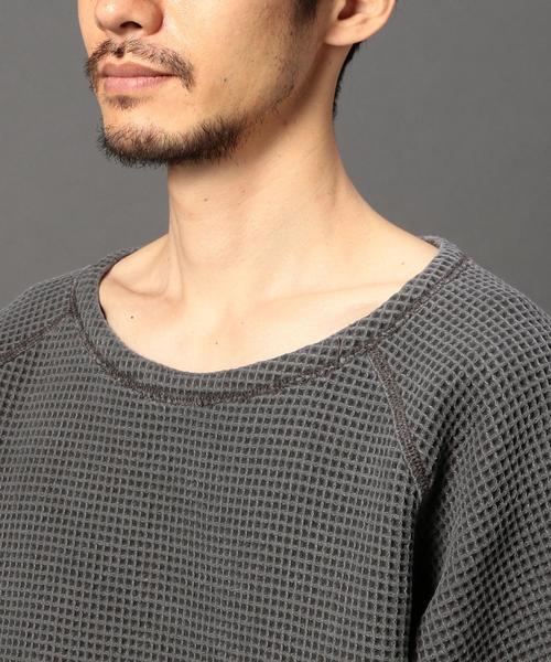 MONKEY TIME（モンキータイム）の「＜monkey time＞ ピグメントバイオ  ハーフスリーブ  ワッフル プルオーバー◆（Tシャツ/カットソー・メンズ・オリーブ/グレー・LARGE/MEDIUM/SMALL/X-LARGE）」の6枚目の写真