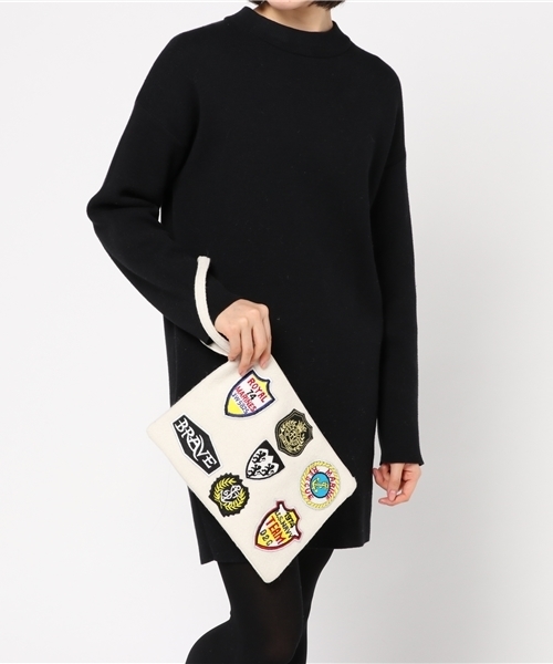 ANATHA（アナータ）の「ANATHA/ワッペンフェルトクラッチ（クラッチバッグ・レディース・グレー/ブラック/ホワイト・FREE）」の9枚目の写真