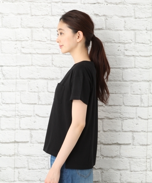 LEPSIM(レプシィム)の「アディコットポケットVネックTシャツSS 741827(Tシャツ/カットソー・レディース・ブラウン/ブラック/オフホワイト/トップグレー・LARGE/MEDIUM)」の9枚目の写真
