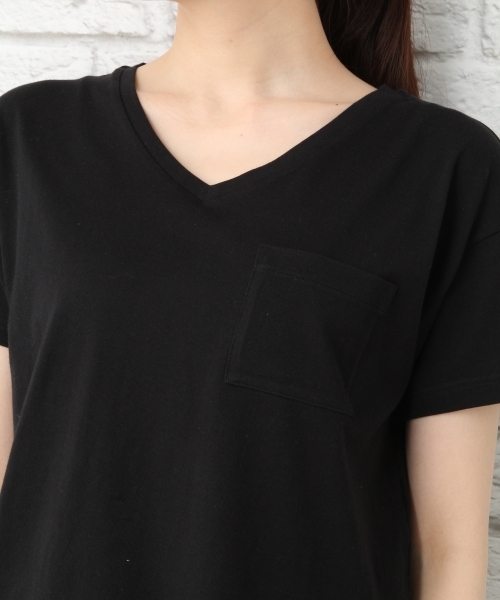 LEPSIM(レプシィム)の「アディコットポケットVネックTシャツSS 741827(Tシャツ/カットソー・レディース・ブラウン/ブラック/オフホワイト/トップグレー・LARGE/MEDIUM)」の11枚目の写真