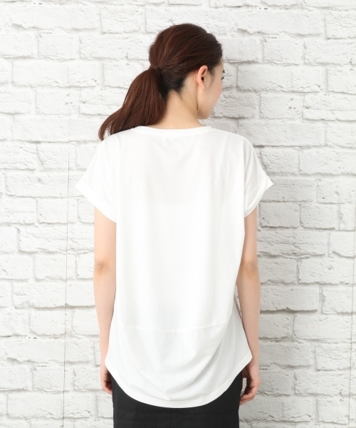 LEPSIM(レプシィム)の「ロゴシシュウヘンケイT/SS 749494(Tシャツ/カットソー・レディース・オフホワイト/トップグレー/ブラック・FREE)」の8枚目の写真