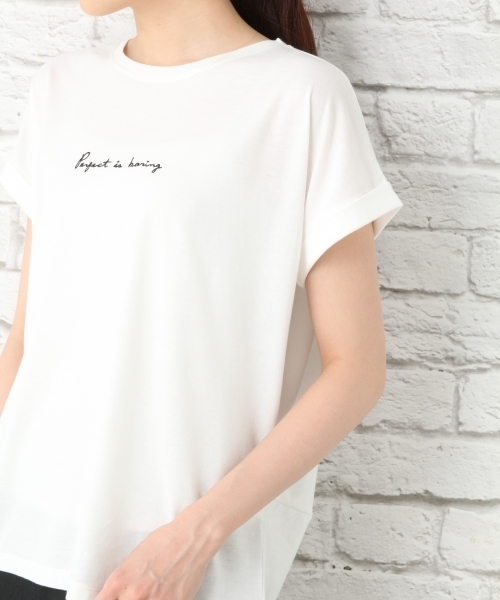 LEPSIM(レプシィム)の「ロゴシシュウヘンケイT/SS 749494(Tシャツ/カットソー・レディース・オフホワイト/トップグレー/ブラック・FREE)」の10枚目の写真