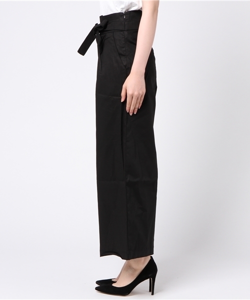 Re:EDIT（リエディ）の「[シンプルな美シルエパンツは大人コーデの強い味方]ベルテッドコットンツイルワイドパンツボトムス/パンツ/ワイドパンツ・ガウチョパンツ[リエディ]（その他パンツ・レディース・ブルー/ブラウン/ベージュ/プラム/ブラック/カーキ/マスタード・MEDIUM/SMALL/LARGE）」の9枚目の写真