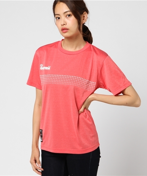 GRANDE FOOTBALL PRODUCTS(グランデフットボールプロダクツ)の「【GRANDE】HYPER DOT DRY MESH T(Tシャツ/カットソー・レディース・グレー/ピンク/イエロー/レッド・L/M/XL/S)」の4枚目の写真
