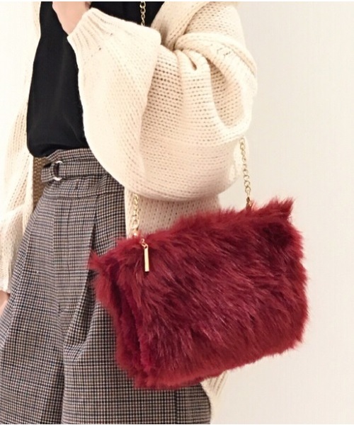 A part by(アパートバイ)の「FファースクエアBAG 770994 (ショルダーバッグ・レディース・ブラウン/レッド・FREE)」の1枚目の写真