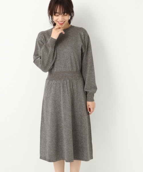 A part by(アパートバイ)の「12GラメキリカエCNワンピース 773439 (ワンピース・レディース・ブラック/ベージュ/グレー・FREE)」の3枚目の写真