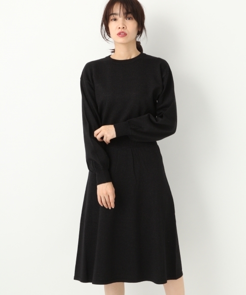 A part by(アパートバイ)の「12GラメキリカエCNワンピース 773439 (ワンピース・レディース・ブラック/ベージュ/グレー・FREE)」の2枚目の写真